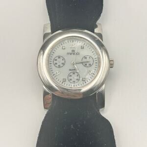 MINICCI Silver Mother Pearl Dial Black Strap Women’s Watch 38mm Working